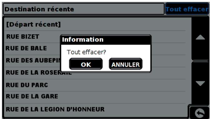 SNOOPER SYRIUS PLUS S600 - Pour effacer TOUTES les destinations récentes mémorisées - 1