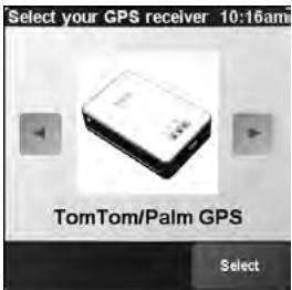 PALM GPS 3263 - On the Select your GPS receiver screen, select TomTom/Palm GPS, and then tap Select. - 1
