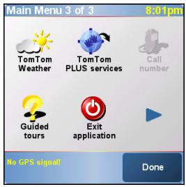 PALM NAVIGATOR CAR KIT - Exiting TomTom NAVIGATOR software - 1