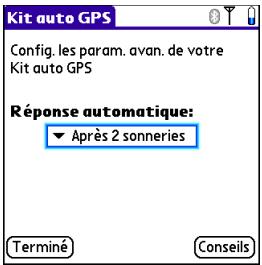 PALM NAVIGATOR CAR KIT - Configuration de votre kit auto navigateur GPS palm pour qu'il réponde automatiquement aux appels - 1