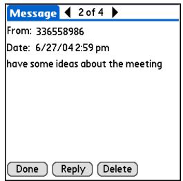 PALM ONE - Select the message to open and read it. - 4