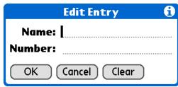 PALM ONE - Adding a speed-dial entry - 3
