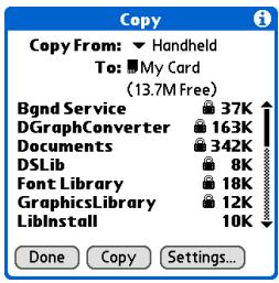 PALM ONE - Copying applications to an expansion card - 3