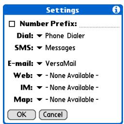 PALM ONE - Customizing Quick Connect settings - 1