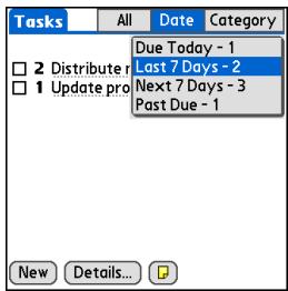 PALM ONE - In the Tasks list, select one of these options: - 2