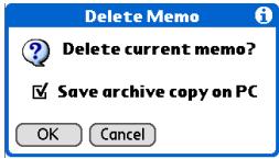 PALM ONE - Deleting a memo - 2