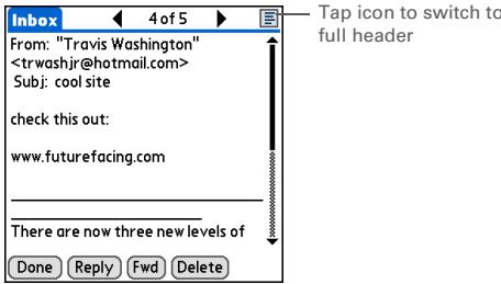 PALM ONE - Changing email header details - 1