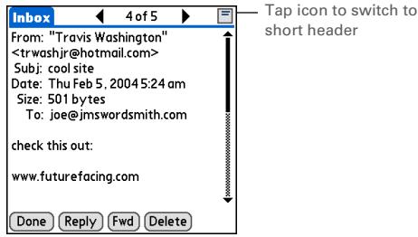 PALM ONE - Changing email header details - 2