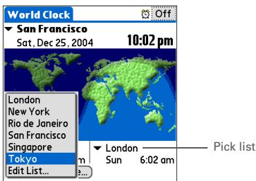 PALM ONE - Choosing secondary locations for other time zones - 2