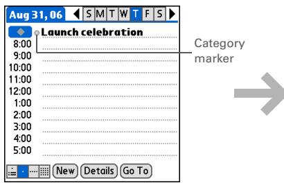 PALM ONE - Assigning a color code to an event - 2