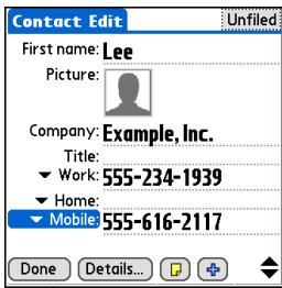 PALM ONE - Adding a contact - 3