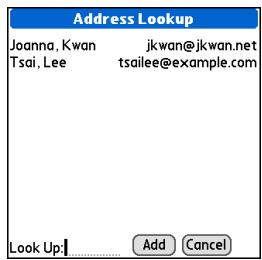 PALM ONE - Entering an address using Contacts - 1
