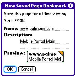 PALM ONE - Save the web page: - 2