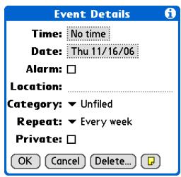 PALM ONE - Scheduling a repeating event—standard interval - 2