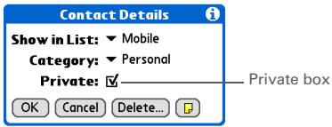 PALM ONE - Marking information as private - 1