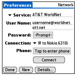 PALM ONE - Setting up a service profile - 1