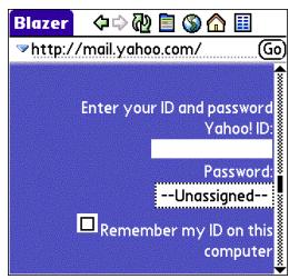PALM ONE - Using a password to access a web page - 1