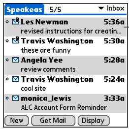 PALM ONE - Reading email messages - 1