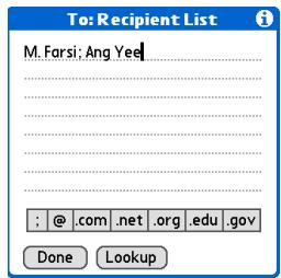 PALM ONE - Entering an address directly in the To field - 3