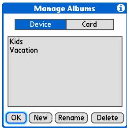 PALM ONE - Create an album: - 1