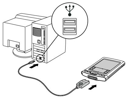 PALM ONE - Synchronizing with a cable - 2