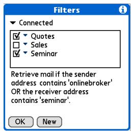 PALM ONE - Turning filters on and off - 2