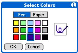 PALM ONE - Choosing the pen and paper (background) colors - 3