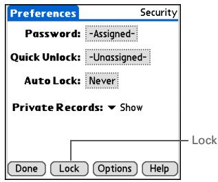 PALM ONE - Locking your handheld manually - 1