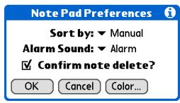 PALM ONE - Choosing the pen and paper (background) colors - 1