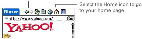 PALM ONE - Returning to your home page or a page you recently visited - 1