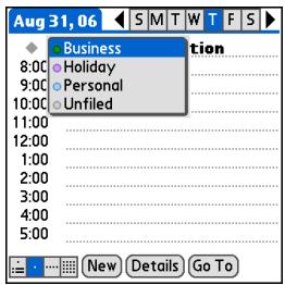 PALM ONE - Assigning a color code to an event - 3
