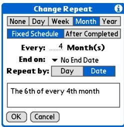 PALM ONE - Scheduling a repeating task—unusual interval - 3