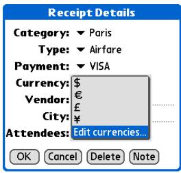 PALM ONE - Customizing the currency pick list - 3