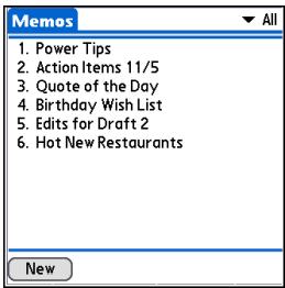 PALM ONE - Creating a memo - 4