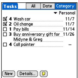 PALM ONE - Marking a task as complete - 2