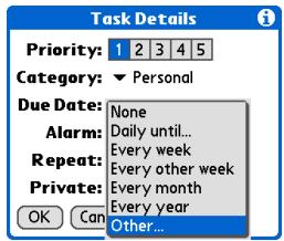 PALM ONE - Scheduling a repeating task—unusual interval - 1