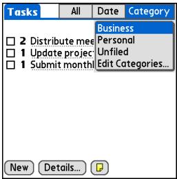 PALM ONE - In the Tasks list, select one of these options: - 3