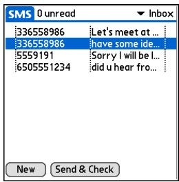 PALM ONE - Select the message to open and read it. - 1
