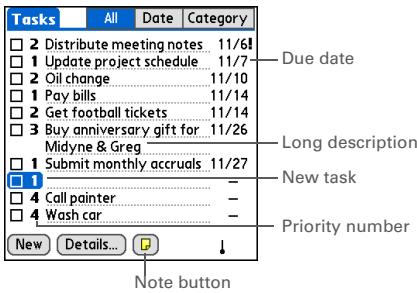 PALM ONE - Creating a task - 3
