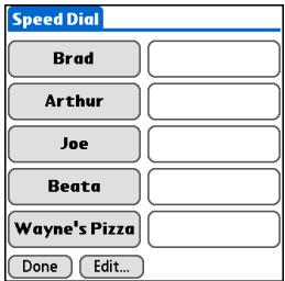 PALM ONE - Dialing a number using speed dial - 2