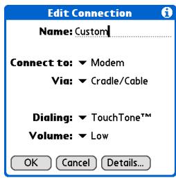 PALM ONE - Creating your own connection settings - 3