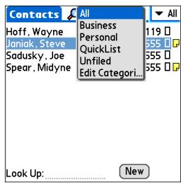 PALM ONE - Add a new category: - 2
