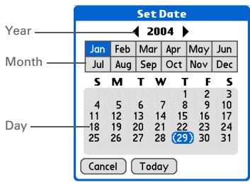 PALM ONE - Setting the date and time for the primary location - 3