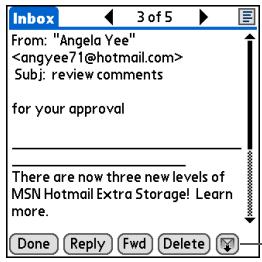 PALM ONE - Reading email messages - 2