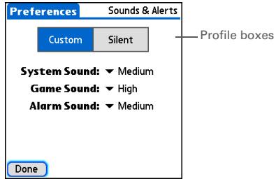 PALM ONE - Selecting sound settings - 1