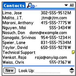 PALM ONE - Adding a contact - 1