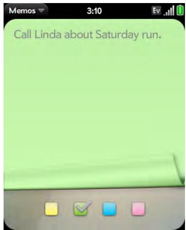PALM PIXI - Change the color of a memo - 1