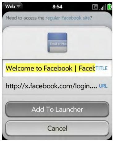 PALM PIXI - Add a web page to the Launcher - 1