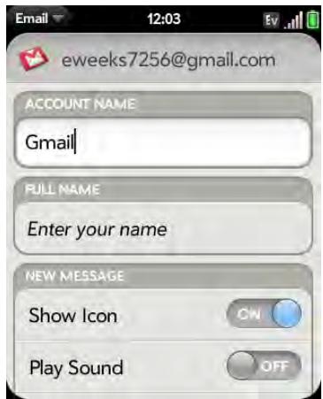 PALM PIXI - Enter advanced account settings - 1
