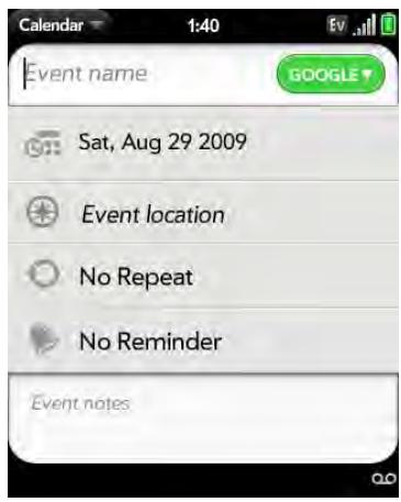 PALM PIXI - Create an all-day (untimed) event - 1